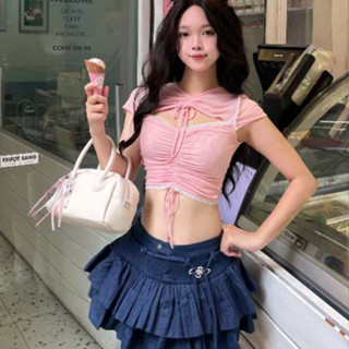 Áo Thun Lưới Ôm Cut-Out Phối Ren – Barbie Top AIAI OFFICIAL | Áo Nữ Dáng Ôm Xuyên Thấu Tôn Dáng