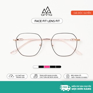 Gọng kính mắt thời trang nữ ANNA cho người cận dáng tròn gọng kim loại 6802
