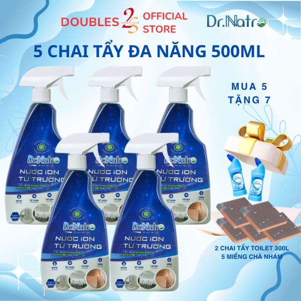 Combo 5 chai tẩy đa năng 500ml Dr Natro công nghệ ION TỪ TRƯỜNG sạch mọi vết bẩn| DOUBLES 2SSHOP