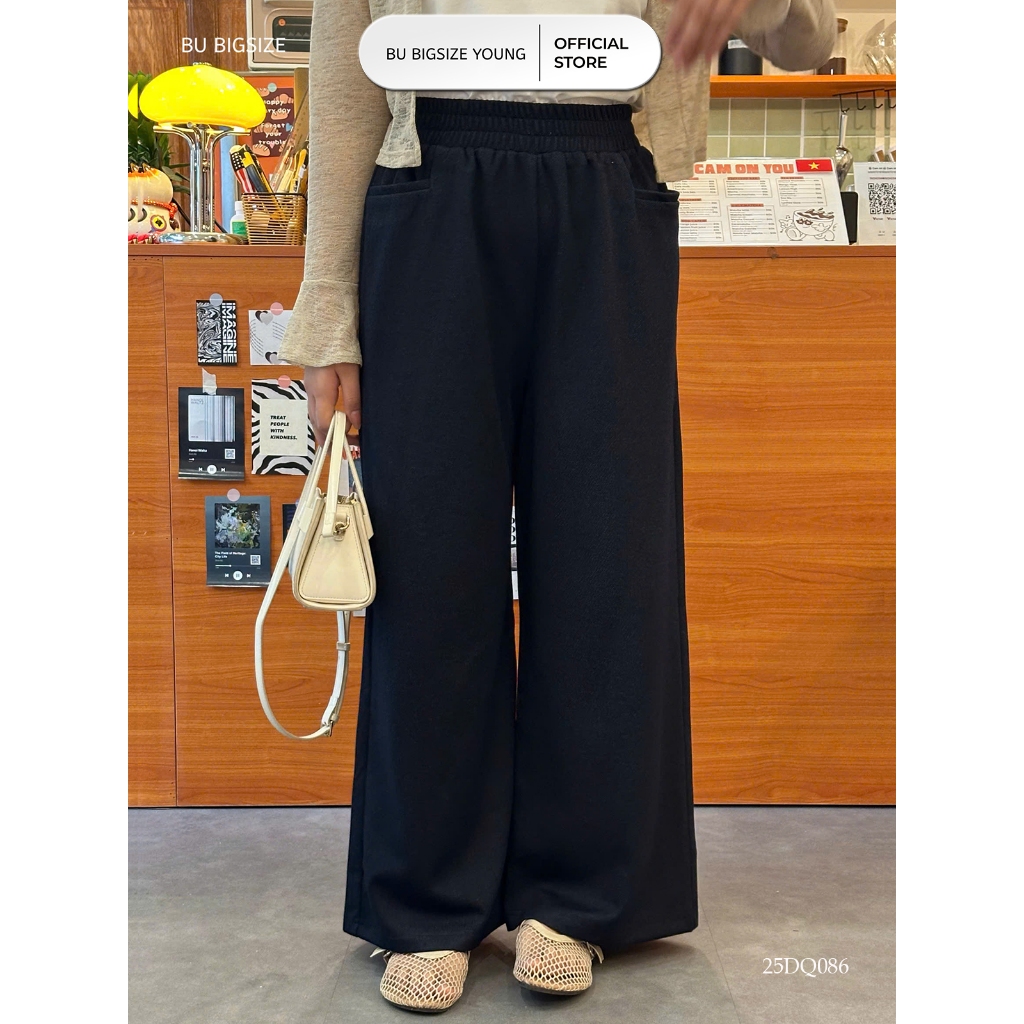 Quần nỉ ống rộng BIGSIZE (55kg đến 95kg) - 25DQ086 - [BU Bigsize Young]