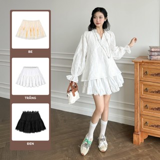 TUBYCATU | Chân Váy Ngắn Chữ A Mini Skirt Alida Lưng Cao Form Ôm Có Lót Quần [Trắng/Đen/Beige]