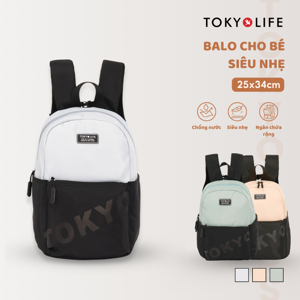 Ba lô trẻ em TOKYOLIFE balo cho bé đi học chống nước siêu nhẹ C3BPK303M (25.0x13.0x34cm)