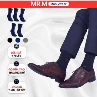 Hộp 5 đôi tất vớ đi giày tây nam công sở cổ cao MRM Manlywear, sợi cotton cao cấp chống hôi chân