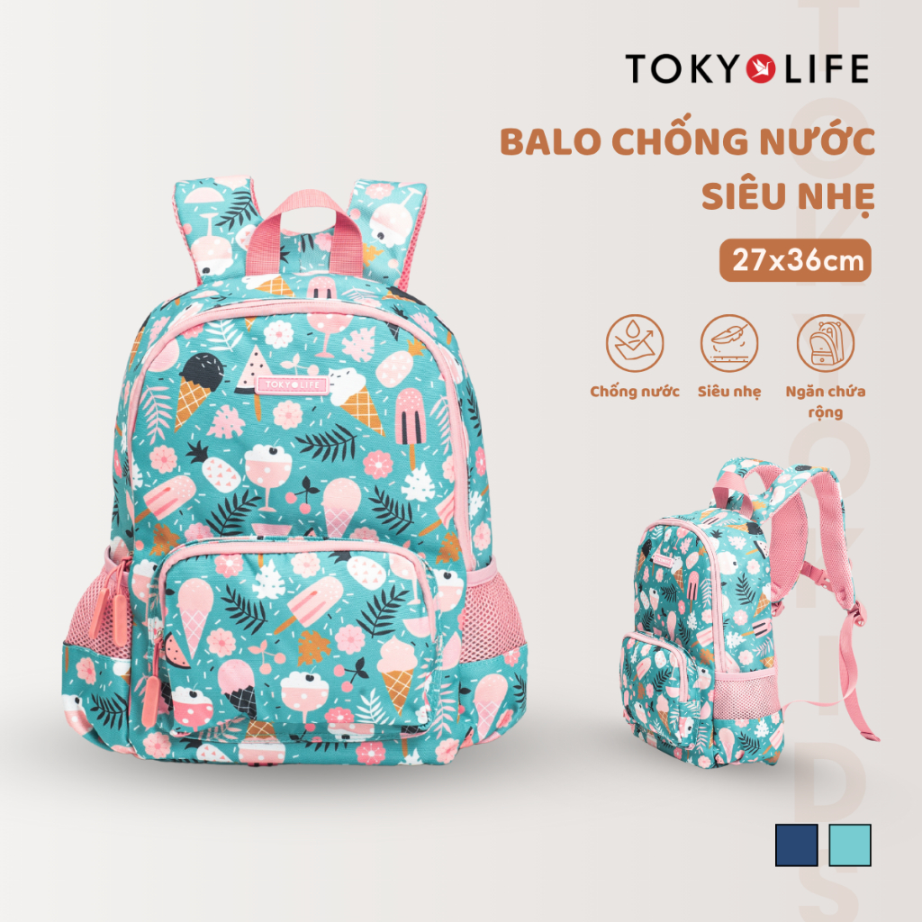 Ba lô cho bé tiểu học TOKYOLIFE balo bé trai bé gái đi học chống nước siêu nhẹ C3BPK300