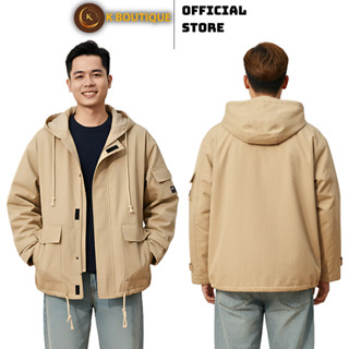 Áo Khoác Kaki Túi Hộp Có Mũ Unisex | Form Rộng Streetwear, Kaki Dày Đẹp, Chống Gió, Giữ Ấm Dễ Phối