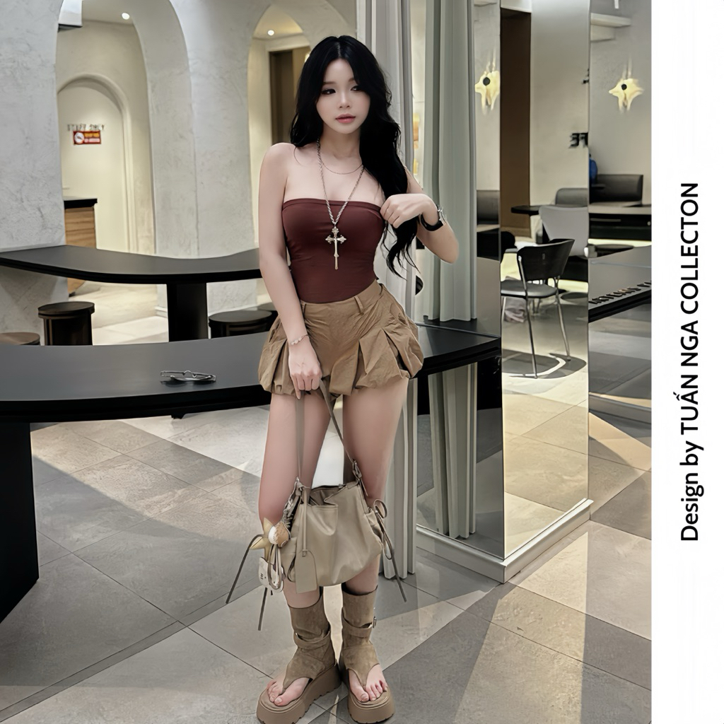 Áo ống, áo quây form dài CÓ MÚT NGỰC ôm body TUẤN NGA COLLECTION áo tube chất cotton cao cấp mềm mịn co dãn | BigBuy360 - bigbuy360.vn