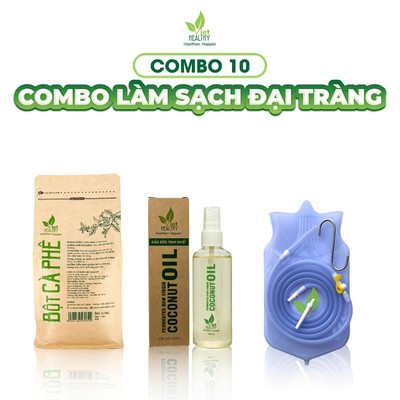 Combo 10 Làm Sạch Đại Tràng: Bột Cà Phê 1kg + Bộ Túi Silicon + Dầu Dừa 100ml