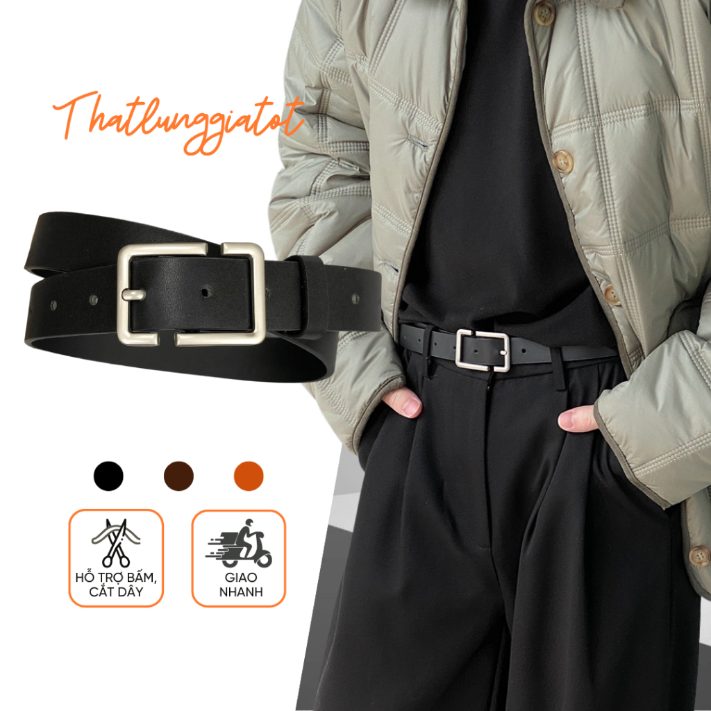 Thắt lưng nam nữ bản nhỏ phong cách Hàn Quốc, dây nịt học sinh đơn giản TL035 - Thắt Lưng Giá Tốt