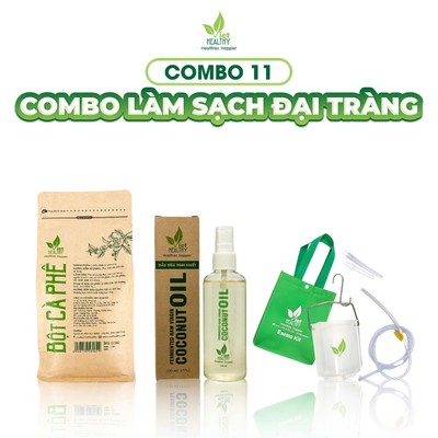 Combo 11 Làm Sạch Đại Tràng: Bột Cà Phê 1kg + Bộ Ca Truyền + Dầu Dừa 100ml