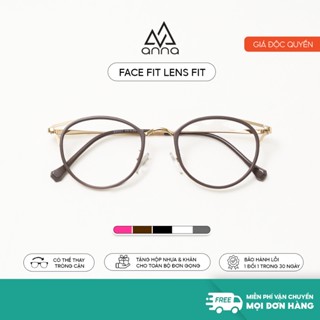 Gọng kính cận thời trang nam nữ ANNA kim loại dáng oval cánh tiên unisex cá tính OL 22007