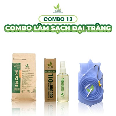 Combo 13 Làm Sạch Đại Tràng: Bột Cà Phê Không Rang 1kg + Bộ Túi Silicon + Dầu Dừa 100ml