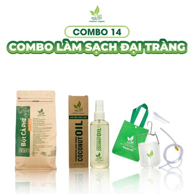 Combo 14 Làm Sạch Đại Tràng: Bột Cà Phê Không Rang 1kg + Bộ Ca Truyền + Dầu Dừa 100ml