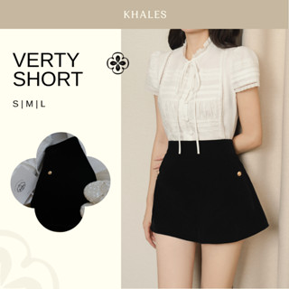 Quần nhung cạp cao ống loe có túi sườn đính cúc đồng sang trọng Verty Short by Khales