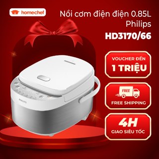 Nồi Cơm Điện mini Philips HD3170, dung tích 0.85L, công suất 600W, bảo hành 2 năm | Hàng chính hãng