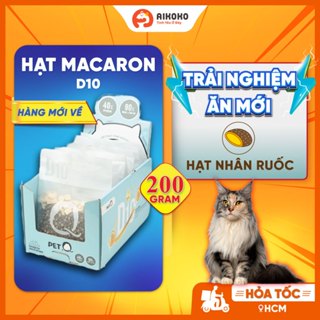 Hạt Macaron PetQ D5 D10 200G Cho Mèo - 40% Đạm Thô - Topping Nhân Ruốc - Không Muối Và Không Ngũ Cốc - Aikoko 