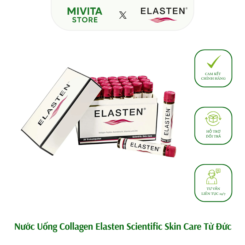 Nước Uống Collagen Elasten Scientific Skin Care Từ Đức Hộp 28 Ống