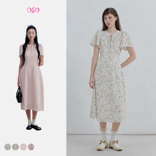 Đầm kiểu hoa tay cánh tiên buộc nơ Jezebel và Aulelei nhiều màu thanh lịch nữ tính OLV