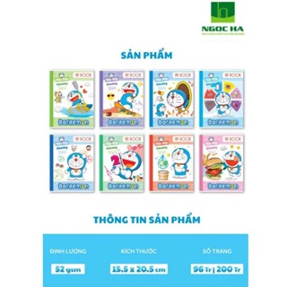 (Lốc 10 cuốn tập 4 ô ly ) Vở học sinh loại rẻ 96 trang cả bìa 52gsm (Doraemon) HIệp Phong HP Book -Giấy khá mỏng