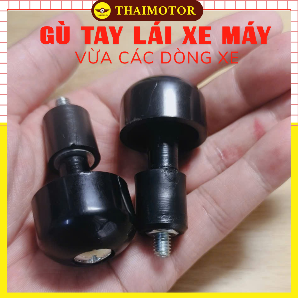 Gù Tay Lái Tròn Nhựa Đen Giảm Rung – Gù Xe Máy Độ Cho Wave Dream Sirius Exciter WinnerX Vision AirBlade SH Phụ Kiện Hot