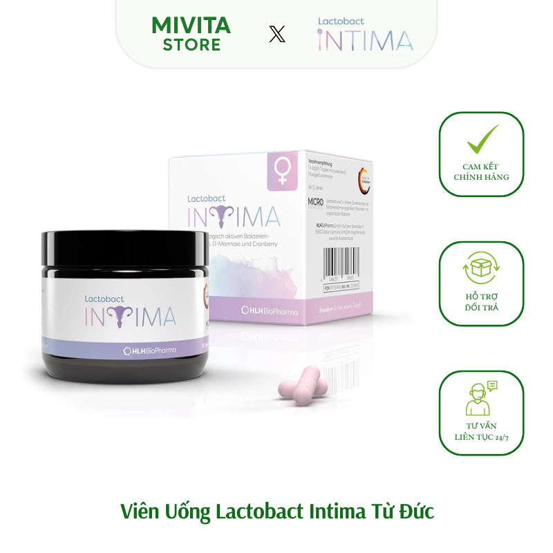 Viên Uống Lactobact Intima Hỗ Trợ Bổ Sung Men Vi Sinh Cho Phụ Nữ Từ Đức 60 Viên