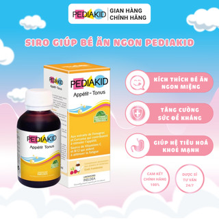  Siro Ăn Ngon Cho Bé Pediakid Appetit Tonus Hương Mâm Xôi Hỗ Trợ Bé Giảm Mệt Mỏi 125ml 
