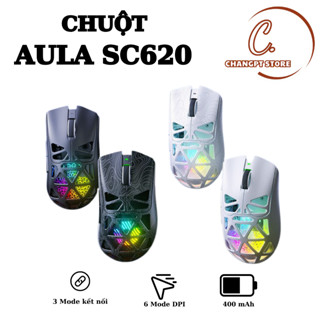  AULA SC620 - GAMING MOUSE - 3-Mode Bluetooth Rechargeable Lightweight with RGB Lighting 