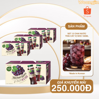 Set 12 Chai Nước Ép Nho - Woongjin chai 180ml