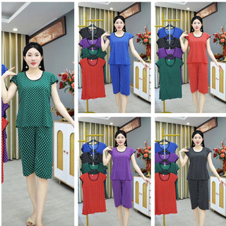Bộ lửng thun lạnh tay con chấm bi