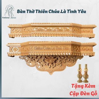  Bàn Thờ Công Giáo Gỗ Pơmu Cao Cấp | Chạm Khắc "Thiên Chúa Là Tình Yêu" – Đồ Thờ Phụng Sang Trọng 