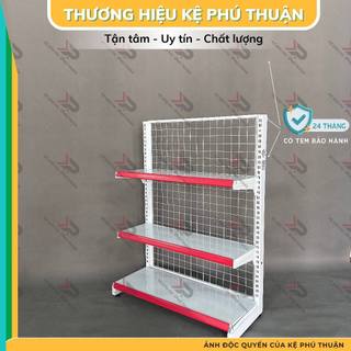   Tặng Nẹp Giá  Kệ Siêu Thị Áp Tường   1 Mặt   Dài 90 Rộng 35 Cao 120 x 3 tầng - Kệ Phú Thuận 