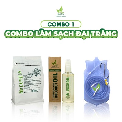 COMBO 1 Làm Sạch Đại Tràng: Bột Cà Phê 500g + Túi Silicon + Dầu Dừa 100ml