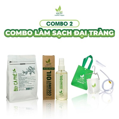 COMBO 2 Làm Sạch Đại Tràng: Bột Cà Phê 500g + Bộ Ca Truyền + Dầu Dừa 100ml