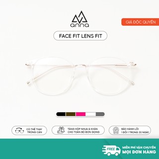 Gọng kính cận thời trang nam nữ ANNA kim loại dáng tròn unisex cá tính OL 83083