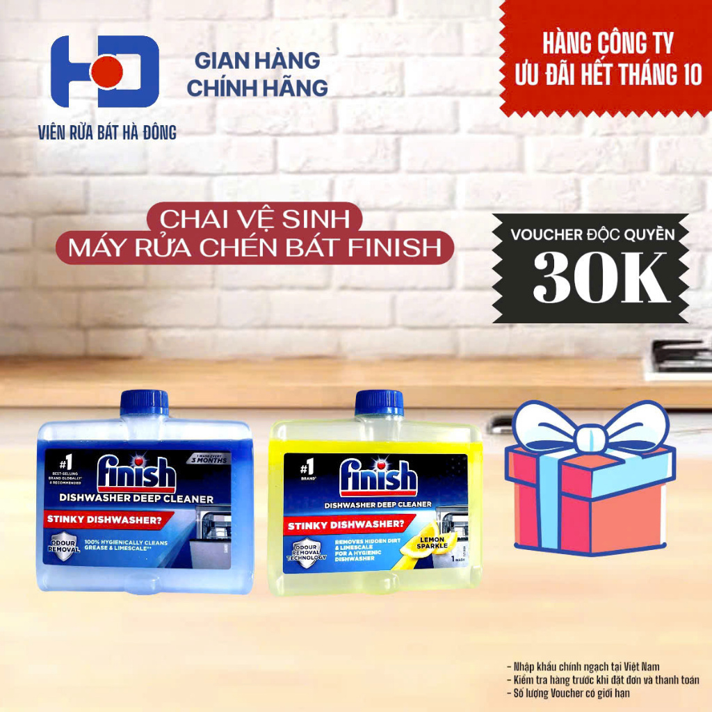 Dung dịch vệ sinh máy rửa chén bát Finish 250ml [HÀNG CHÍNH HÃNG CÔNG TY]