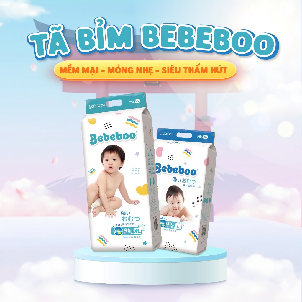 Tã/Bỉm Sơ Sinh Bebeboo Công Nghệ Nhật Bản, Siêu Mềm Mịn, Bỉm Cho Bé Sơ Sinh
