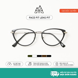 Gọng kính mắt thời trang ANNA nam nữ dáng mắt mèo chất liệu kim loại cao cấp OL 89013