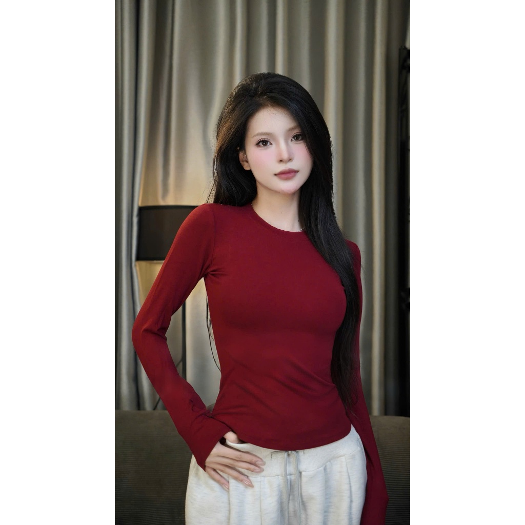 [MUA 2 GIẢM 15K] Áo Thun Ôm Body Giữ Nhiệt Chất Cotton Lạnh Tay Dài Tôn Eo Cổ Tròn Bo Zip Voifashion | BigBuy360 - bigbuy360.vn