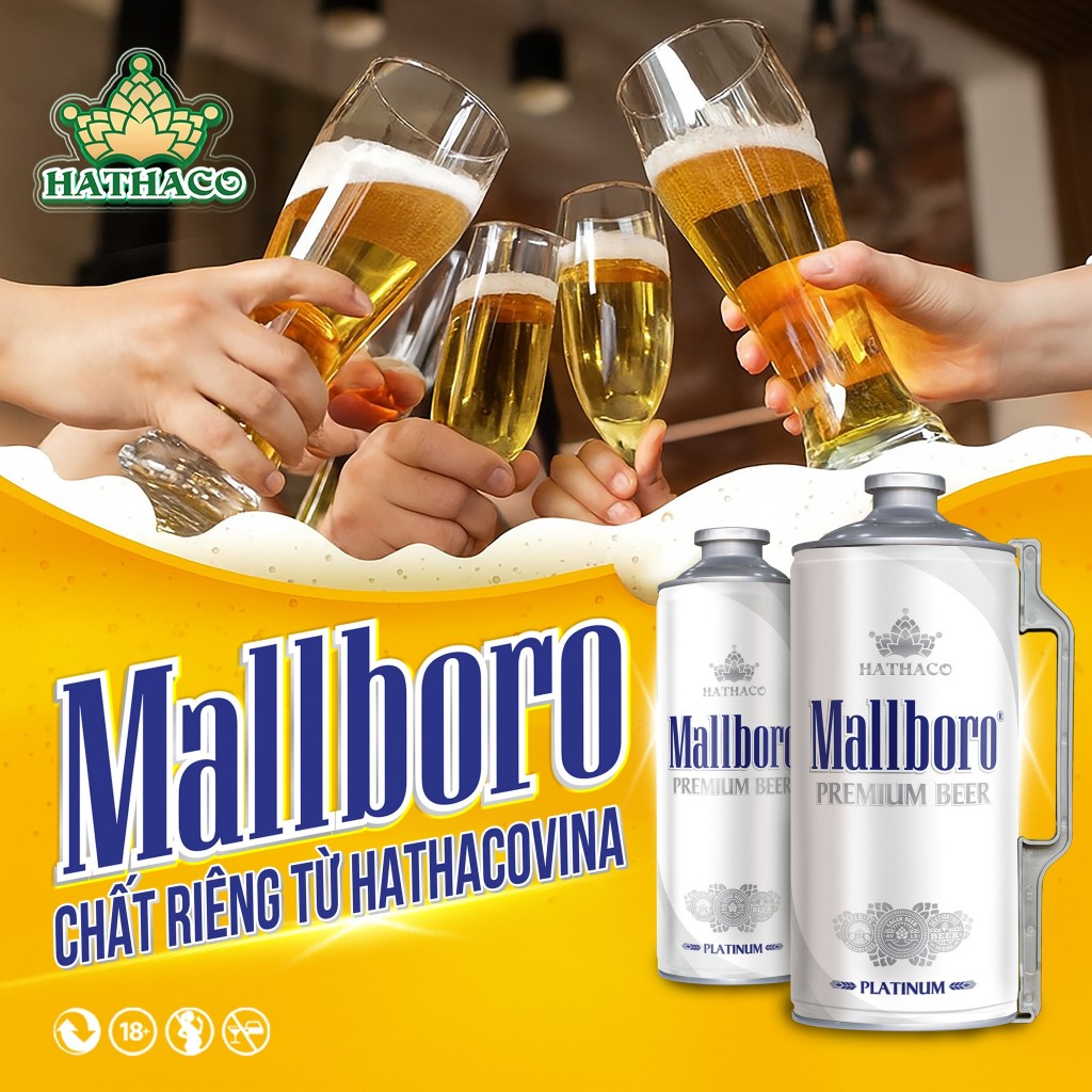 [Bom/Keg] Bia Mallboro Premium bình 2L Malt đại mạch và hoa Houblon nồng độ 5.2% Bia Tươi