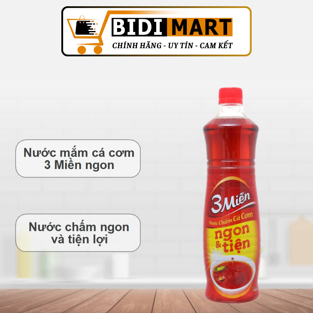 [Combo 5 Chai Nước chấm 3 miền] Nước chấm cá cơm 3 Miền chai 800ml - Nước mắm 3 Miền chai 800ml