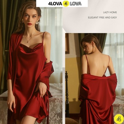 Áo Choàng Ngủ Lụa Tay Sam 4LOVA Chất Lụa Latin Cao Cấp Sang Chảnh Quyến Rũ Freesize