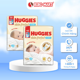  Tã Bỉm Dán Sơ Sinh Huggies Skin Perfect Mềm Mại Êm Ái Thoáng Khí Thấm Hút Nhanh Size NB70 - Bibomart 