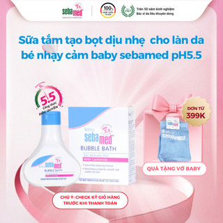  Sữa tắm tạo bọt dịu nhẹ cho làn da bé Sebamed Baby Bubble Bath pH5.5  200ml  giảm rôm sảy chàm sữa 