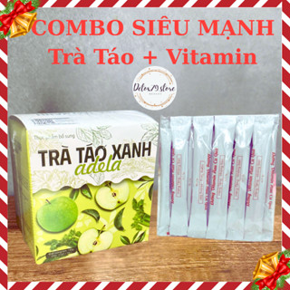 TRÀ TÁO XANH ADELA Kelly Detox chính hãng, 12 gói / Hộp [Combo siêu mạnh dùng kèm vitamin]
