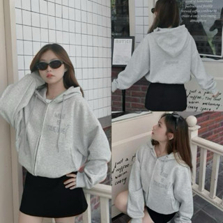 Hoodie Zip Thêu What Is True Love Vải Nỉ Ép 2 Da, Vải Nỉ Bông Form Boxy Unisex/ Grey - Teezo.Club
