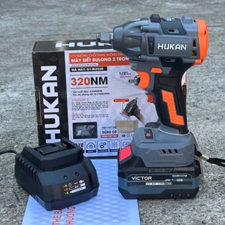 Máy Bulong Pin Hukan G1 - BL0320 Lực Siết 320N Đầu 1/2 Không Chổi Than Chân Pin Phổ Thông M21 Bảo Hành 6 Tháng