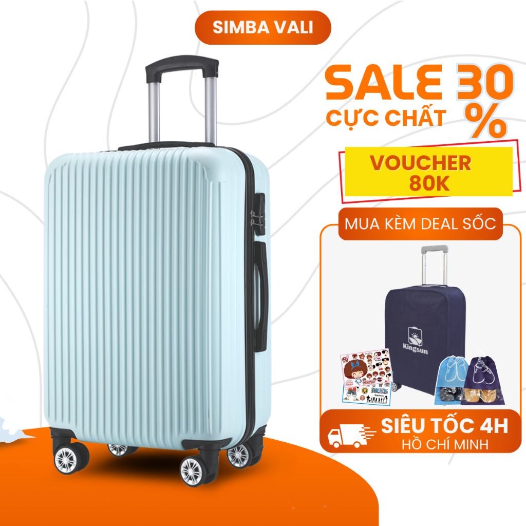 Vali du lịch vali kéo S-155 Size 20inch/24inch, chính hãng bảo hành 5 năm