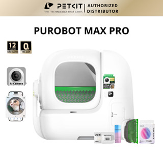 Nhà Vệ Sinh Tự Động Cho Mèo PETKIT Purobot Max Pro Máy Dọn Phân Mèo Có Camera AI, Tự Động Dọn Cát Mèo