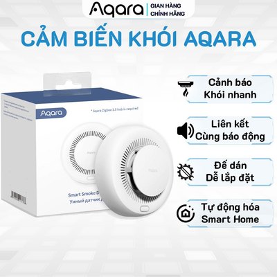Cảm biến khói Aqara bản quốc tế - Phát hiện nhanh và chính xác, Liên kết cùng báo động, Đế dán Dễ dàng lắp đặt