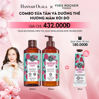 [Hannah x Yves] Combo Sữa tắm và Sữa dưỡng thể hương mâm xôi đỏ & bạc hà Yves Rocher 400mlx390ml