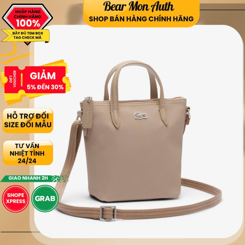 Túi Tote Lacoste Tote Bag Begi - Size Mini - NF2609PK (Kèm Dây)